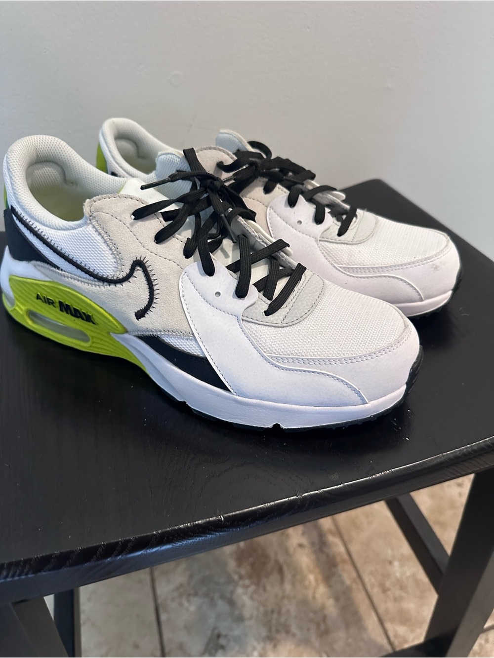 Nike White Black Volt Air Max Excee Runner “Bright Cactus” - Picture 3 of 8